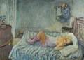 Riposo sul letto, anni ’60, olio su tela, cm 50x70, Lecce, collezione privata